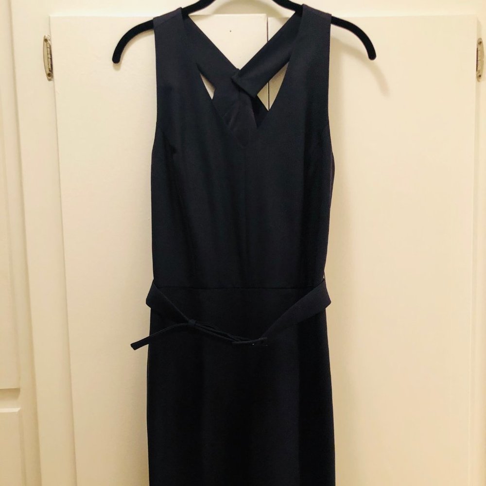 Tory Burch Navy Tux Stripe Jumpsuit Sz2